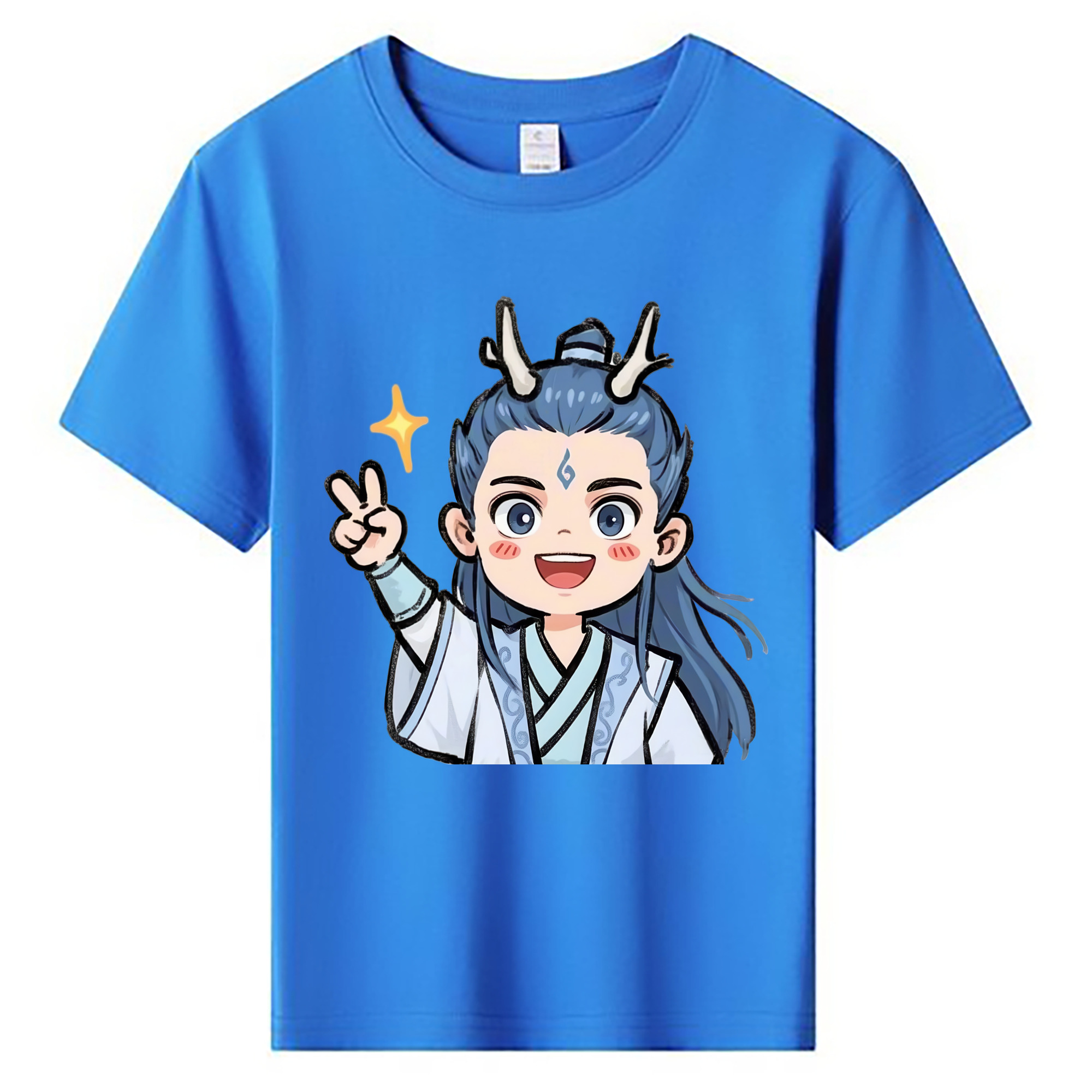 （画像用） Ne Zha 2 ナタ 魔童の大暴れ 綿100％キッズTシャツ（フロントプリント）